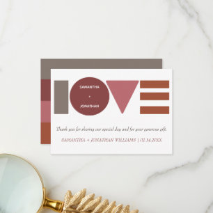 Carte De Remerciements Mariage personnalisé Bauhaus rayé