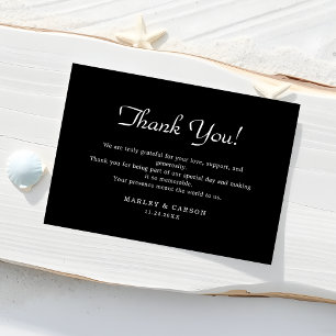 Carte De Remerciements Mariage personnalisé Minimaliste Écriture Élégante