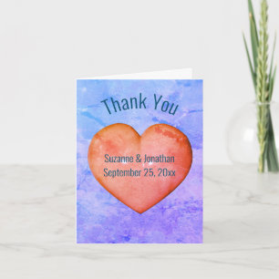 Carte De Remerciements Mariage personnalisé Pink Heart
