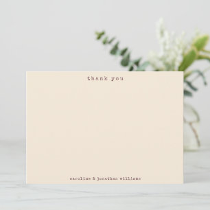 Carte De Remerciements Mariage personnalisé sur mesure Burgundy Crème Min