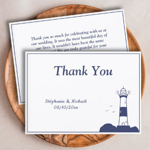 Carte de remerciements Mariage phare