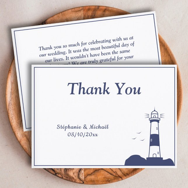 Carte de remerciements Mariage phare (Lighthouse Wedding Thank You Card)