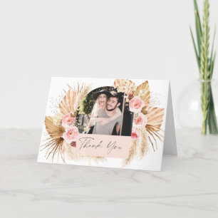Carte De Remerciements Mariage photo Boho Pampas Grass Floral Arch