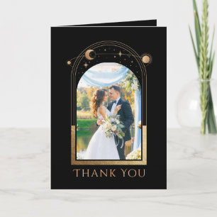 Carte De Remerciements Mariage Photo Chic Céleste Étoile Lune