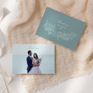 Carte De Remerciements Mariage photo classique
