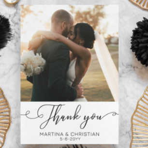 Carte De Remerciements Mariage photo de script moderne