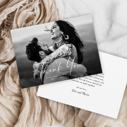 Carte De Remerciements Mariage photo de script moderne