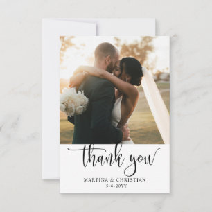 Carte De Remerciements Mariage photo de script moderne