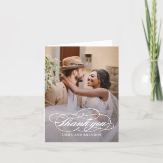 Carte De Remerciements Mariage photo de script poétique
