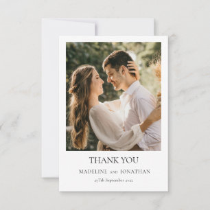 Carte De Remerciements Mariage photo de typographie classique élégante mo