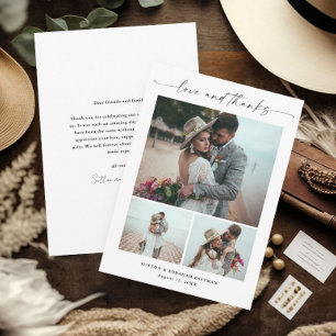 Carte De Remerciements Mariage Photo Écriture Moderne 3