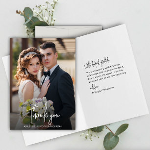 Carte De Remerciements Mariage photo élégant