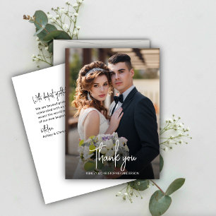 Carte De Remerciements Mariage photo élégant
