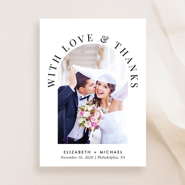 Carte De Remerciements Mariage photo élégant Arch (Créateur téléchargé)