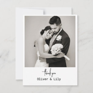 Carte De Remerciements Mariage photo élégant minimaliste