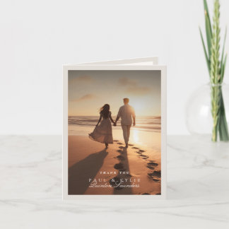 Carte De Remerciements Mariage photo élégant minimaliste calligraphie