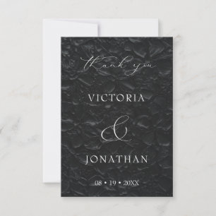 Carte De Remerciements Mariage photo élégant script noir
