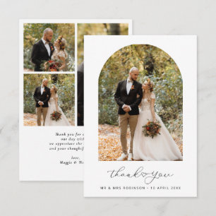Carte De Remerciements Mariage photo en script simple