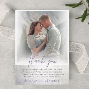 Carte De Remerciements mariage photo encadré blanc