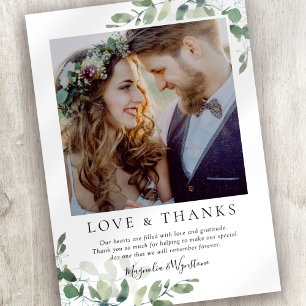 Carte De Remerciements Mariage photo Eucalyptus
