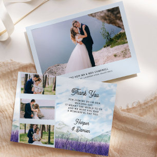 Carte De Remerciements Mariage Photo Lavande Montagne 4