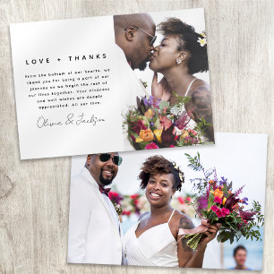 Carte De Remerciements Mariage photo Love and Thanks