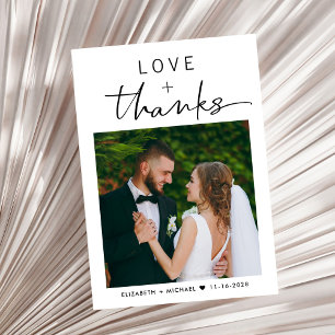 Carte De Remerciements Mariage Photo Love And Thanks