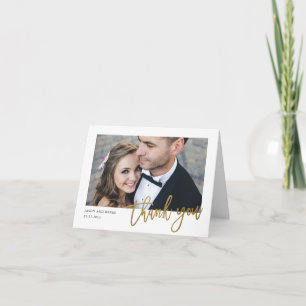 Carte De Remerciements Mariage Photo Main Écrite Moderne