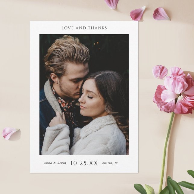 Carte De Remerciements Mariage photo minimal chic (Créateur téléchargé)