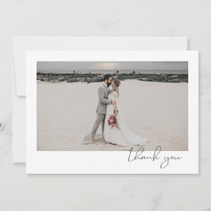 Carte De Remerciements Mariage photo minimal simple et élégant