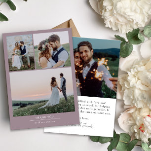 Carte De Remerciements Mariage photo minimaliste 4