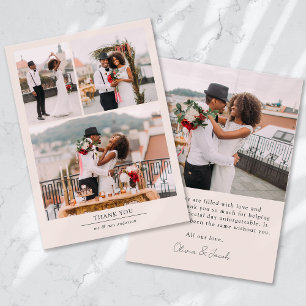 Carte De Remerciements Mariage photo minimaliste 4