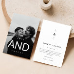 Carte De Remerciements Mariage photo minimaliste de la typographie noire<br><div class="desc">Montrez votre gratitude avec notre minimal moderne de typographie noire Mariage photo Carte de remerciements. Avec une photo en couple noir et blanc, cette carte est parfaite pour tous les mariages. L'élégant design noir et blanc et le monogramme simple créent un look intemporel et sophistiqué. Idéale pour les réceptions de...</div>