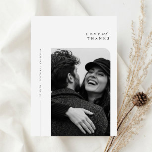 Carte De Remerciements Mariage photo minimaliste de typographie simple