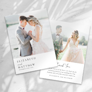 Carte De Remerciements Mariage photo minimaliste moderne