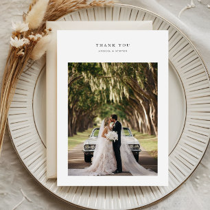 Carte De Remerciements Mariage Photo Minimaliste Moderne Simple