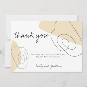 Carte De Remerciements Mariage photo moderne Abstrait Shapes Lines