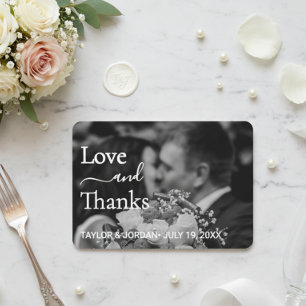 Carte De Remerciements Mariage Photo Moderne Floral Botanique Minimalist