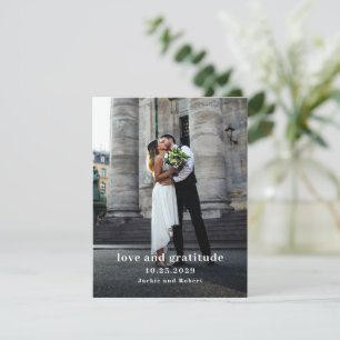 Carte De Remerciements Mariage photo moderne minimaliste