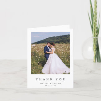 Carte De Remerciements Mariage photo moderne simple plié
