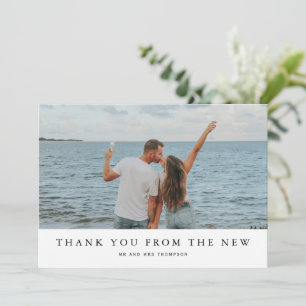 Carte De Remerciements Mariage photo moderne simple romantique
