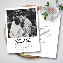Carte De Remerciements Mariage Photo Polaroïd Noir Blanc
