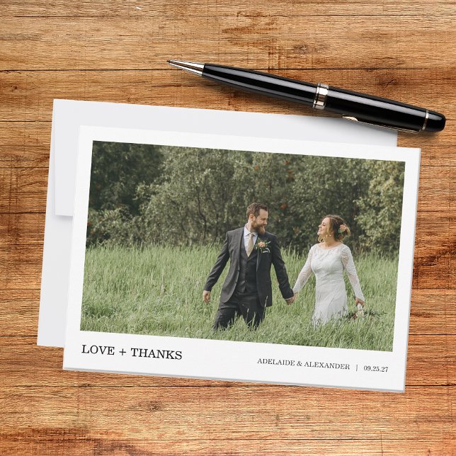 Carte De Remerciements Mariage Photo Script Moderne (Créateur téléchargé)