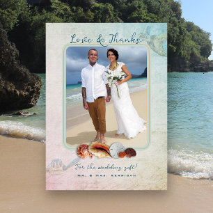 Carte De Remerciements Mariage Photo Sea Turtle Beach Shops