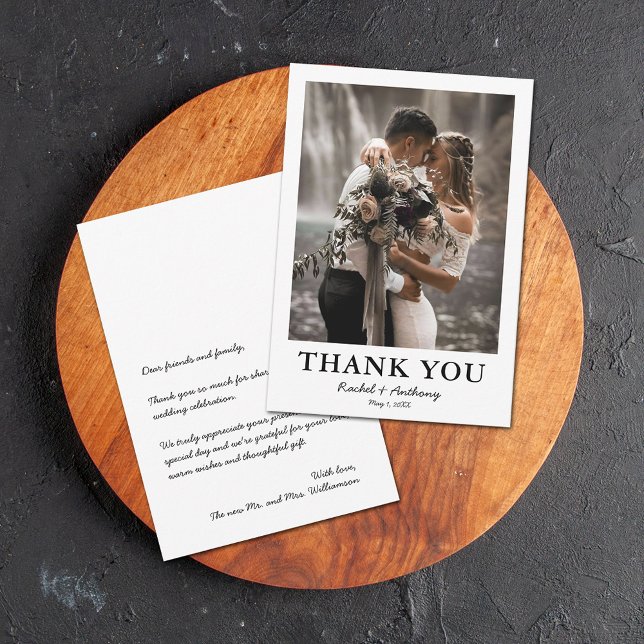 Carte De Remerciements Mariage photo simple (Small simple photo wedding thank you cards)
