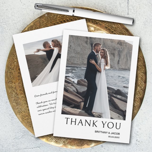 Carte De Remerciements Mariage photo simple (Créateur téléchargé)