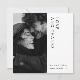 Carte De Remerciements Mariage photo simple de typographie moderne