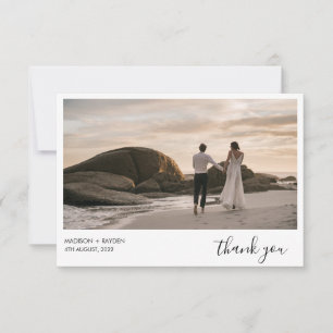 Carte De Remerciements Mariage photo simple Dusty Blue Landcape