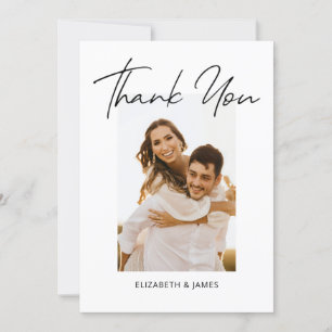 Carte De Remerciements Mariage photo simple écrit à la main