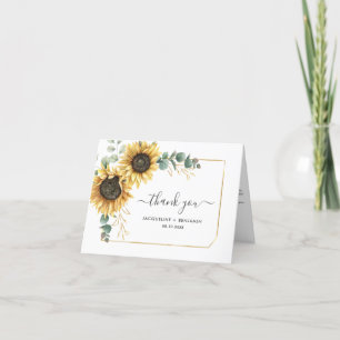 Carte De Remerciements Mariage photo Sunflower Eucalyptus